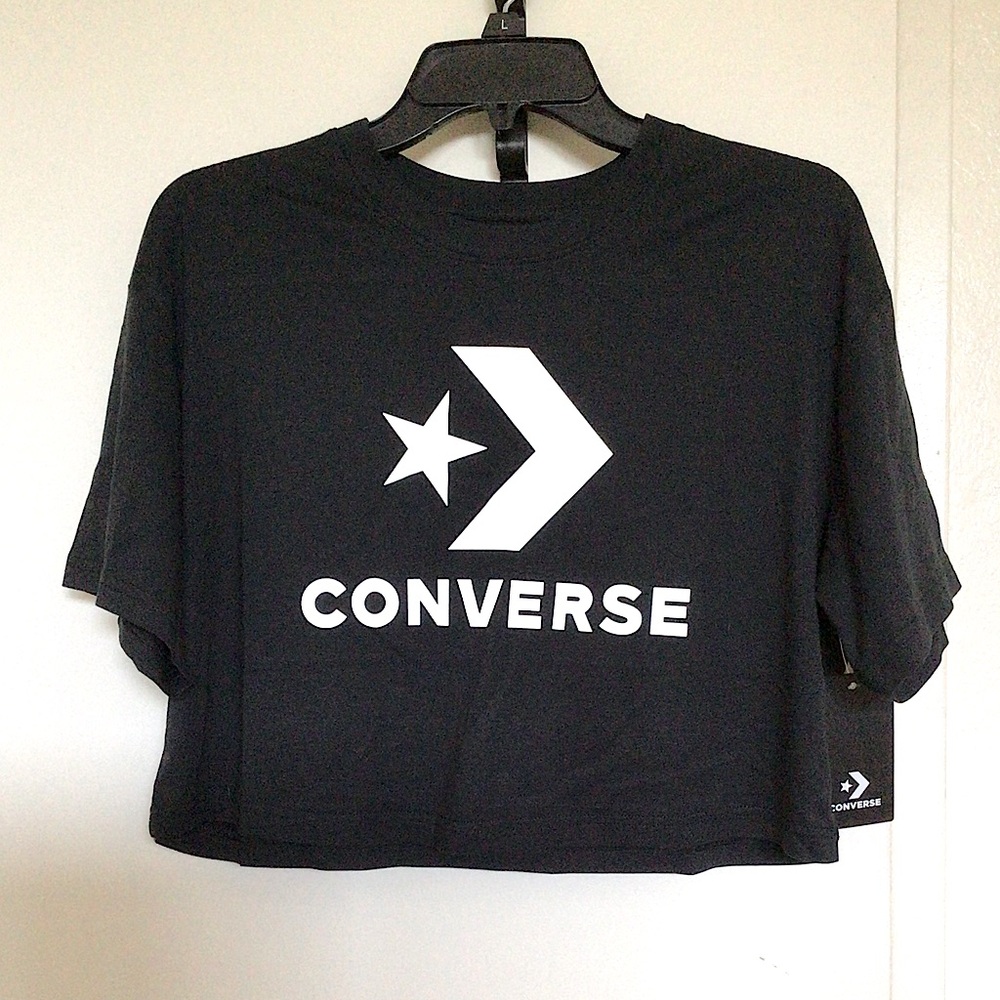 Converse Black Logo Crop Tee